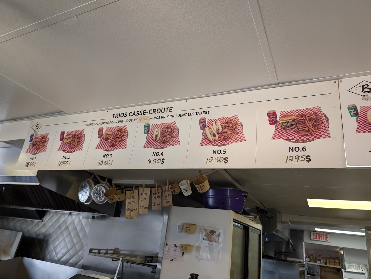 Restaurant Casse-Croute Chez B Menu - Image 1