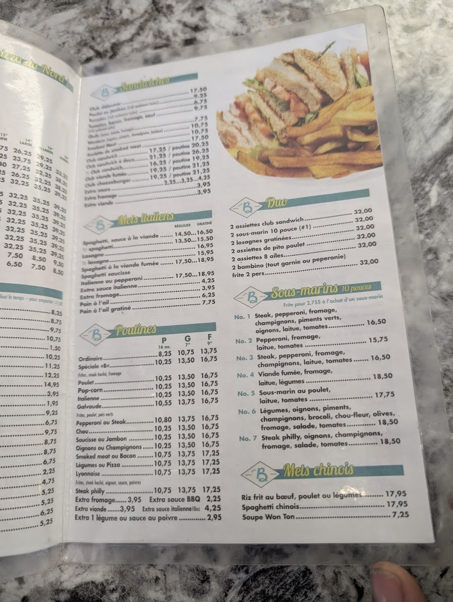 Restaurant Casse-Croute Chez B Menu - Image 3